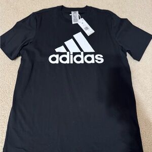 Adidas Men's Black Tee with White Logo